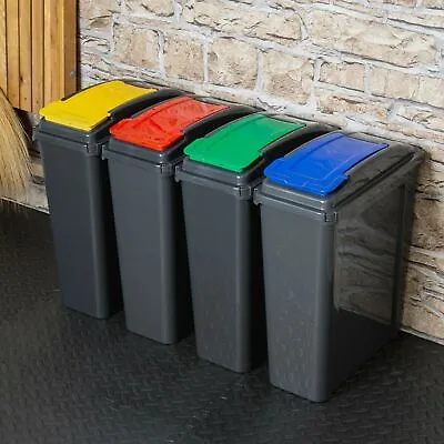 25 Litre Plastic Recycle Bin Indoor Recycling Waste Bin With Lid Home / Kitchen • £11.85