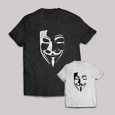 V For Vendetta T Shirt Halloween Haunted Mask Fancy Dress Men Women Kids Top • $15.15