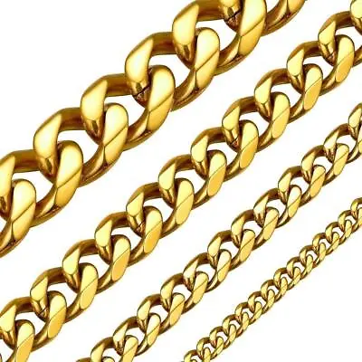 *uk Shop* Stainless Steel 316l Mens Curb Chain Cuban Link Necklace Boys Chunky • £14.49