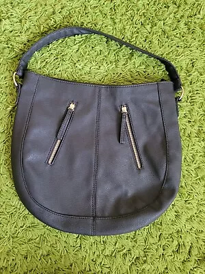 Black Matalan Handbag With Zip Detail At Front • £6.99
