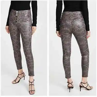 NEW J Brand Lillie Coated High Rise Skinny Jeans Button Fly Snake Print Size 26 • $25