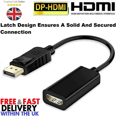 HD Display Port DP Male To HDMI Female Adapter Converter For 1080P HDTV PC-UK • £3.22