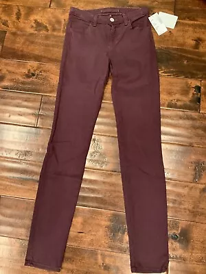 J Brand Maroon  Lavish Super Skinny  Jeans Size 24 New! $198 • $41.55