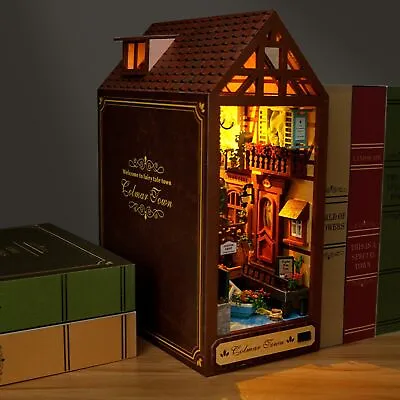 DIY Book Nook Kit DIY 3D Wooden Puzzles Booknook Bookshelf Insert Building Toys • £15.99