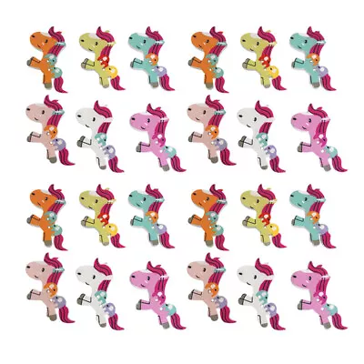 Healifty Horse Wooden Buttons 2-Hole Animal Sewing Scrapbooking Crafts 50Pcs • £7.85