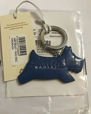 Radley Jump Cobalt Blue Leather  Keyring In Packaging BNWT • £12.99