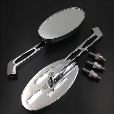 Chrome Running Mirror For Honda CBR600 900 1000RR OVAL Yamaha YZFR1 R6 FZR600 YZ • $13