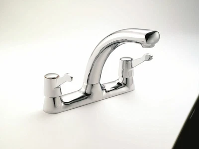 £129 • Buy Francis Pegler Mercia Double Deck Bridge Kitchen Tap 2x28mm Swivel Spout Chrome