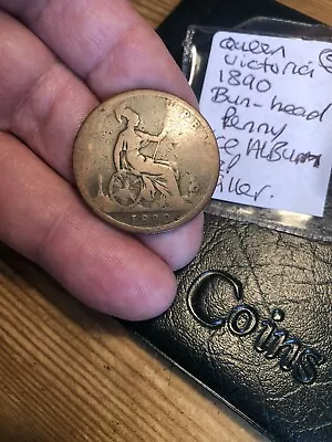 1890 Queen Victoria Bun Head Penny Nice Album Cap Filler Coin • £2.70