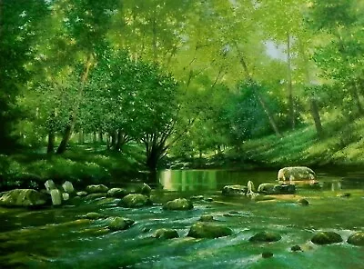 Woodland Stream. Framed Original Oil Painting By Tim Ball  . • £250