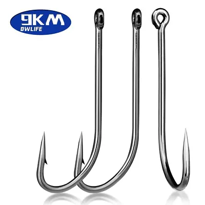 50~200Pcs Saltwater Long Shanked Fishing Hooks High Carbon Steel 12mm~78mm Hooks • $10.15