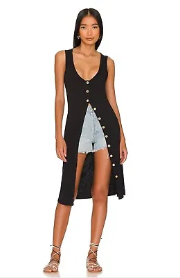 Free People Gia Long Vest Dress Black Small RRP £68 BNWT • £15.99