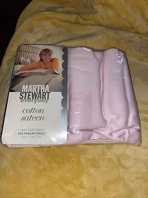 Martha Stewart Everyday Cotton Sateen Twin Flat Sheet Pink 1997 Nos • $18.95