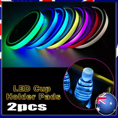 $15.99 • Buy 2pcs RGB LED Car Cup Holder RGB Light Mat Pad Drink Coaster Interior Decoration