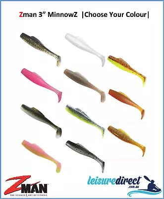 ZMan MinnowZ 3  Inch 6pk Soft Plastic Lure (Choose Your Colour) • $9.95