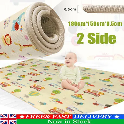 Baby Play Mat 2 Side Kids Crawling Soft Blanket Folding Waterproof Floor Carpet~ • £15.99