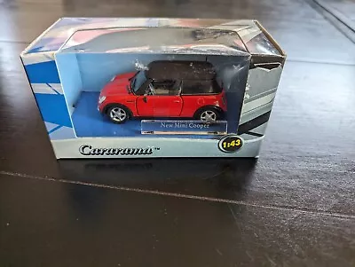 Mini Cooper Diecast Red Car With Black Roof 1:43 Model Cararama New • $21