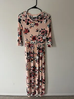 Pink Blush Floral Maternity Long Sleeve Dress Small/Medium - FREE SHIPPING!!! • $19.99