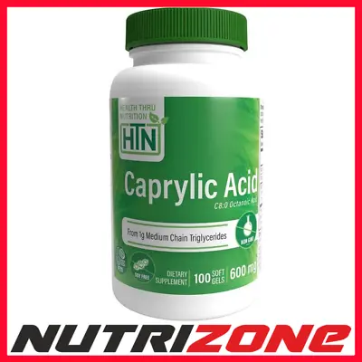 Health Thru Nutrition Caprylic Acid 600mg - 100 Softgels • £25.40