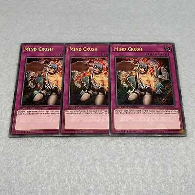 Yugioh Mind Crush 1st Edition Secret Rare 3 Card Set NM SBC1 • $7.99
