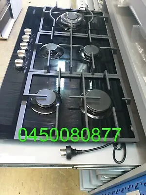 $449 • Buy Devanti Gas Cooktop 90cm 5 Burner Stove NG LPG Black Glass 0450080877