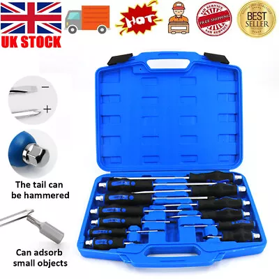 US PRO Magnetic Screwdriver Set HEAVY DUTY Phillips & Slotted Go Through Drivers • £15.99