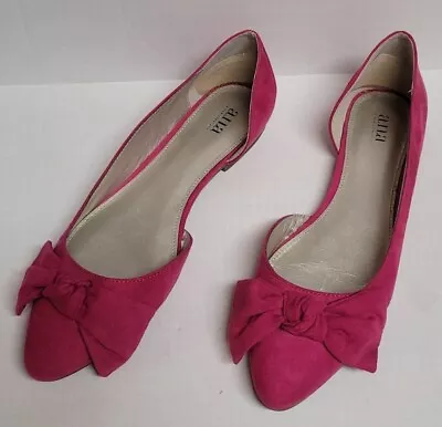 A.N.A Womens ANA DOROTHY Slip-on Flat Bow Casual Shoes 10M Magenta (Pre-owned) • $17.95