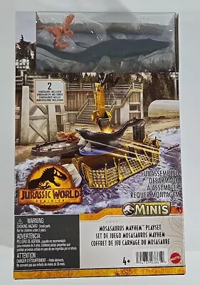 Jurassic World Dominion Minis Mosasaurus Mayhem Playset 2 Dinosaur Figures NEW! • $24.95