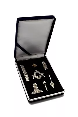 Blue Lodge Masonic Working Tools Miniature Antique Silver With Lapel Pin • $22.99