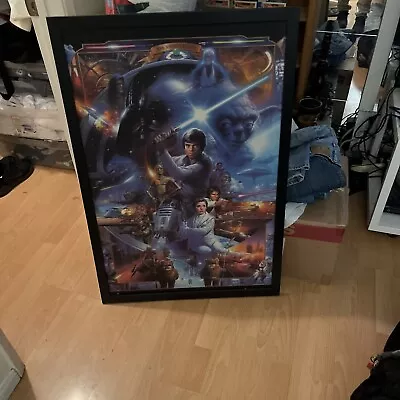 $124.95 • Buy Star Wars 1997 Tsuneo Sanda 30th Anniversary Oil Painting Print Framed RARE .
