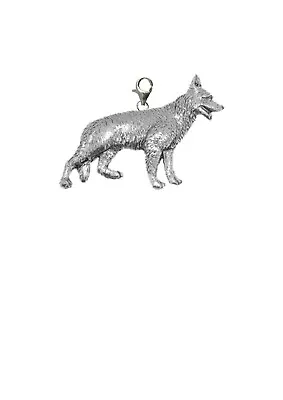 £8.99 • Buy German Shepherd On A  Sterling Silver 925 Trigger Clasp 925 Hoop Charm Codeppd09
