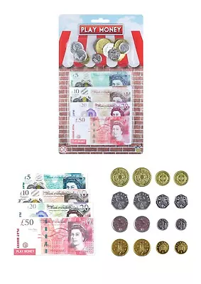 Learning Play Money Set - Children Toy Pretend Shop Notes Coins Fake Plastic • £2.50