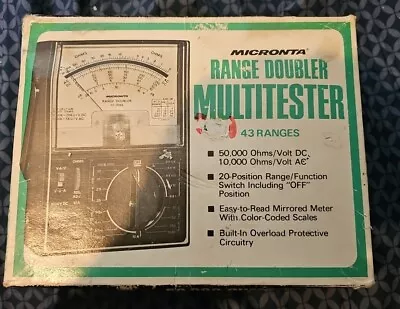 Vintage Micronta Range Doubler Multimeter Model 22-204B UNTESTED • $13.99