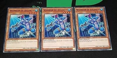 Yu-gi-oh! TCG 3x Warrior Of Atlantis SBC1-ENI12 X3 COMMON YUGIOH! WATER AQUA NM • $7.50