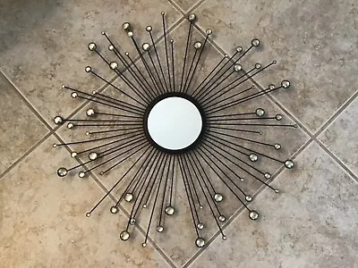 Vintage Starburst Mirror  Black With Silver Rhinestones 24” READ • $49.99