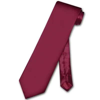 Biagio 100% SILK NeckTie EXTRA LONG Solid BURGUNDY Color Mens XL Neck Tie • $18.95