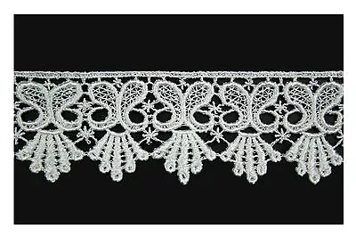Unotrim 1-7/8 Inches White Ivory Venice Lace Trim DIY Sewing Notions By Yard • $4.25