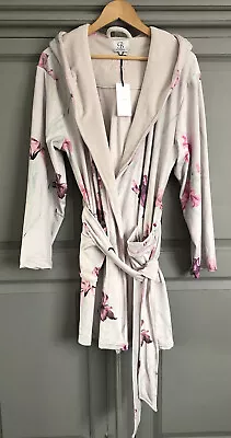 £60 • Buy Ted Baker Floral Velour Hooded Dressing Gown Robe Size S (10-14)