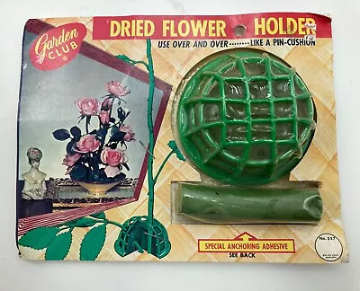 Vtg Garden Club Brand Dried Flower Frog Arranger W Clay NIP • $8.99