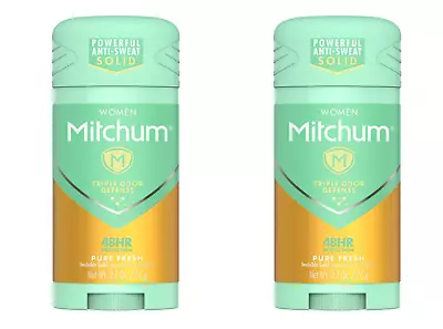 2-PK Mitchum Women Antiperspirant Solid Deodorant Pure Fresh 2.7oz SAME-DAY SHIP • $11.99