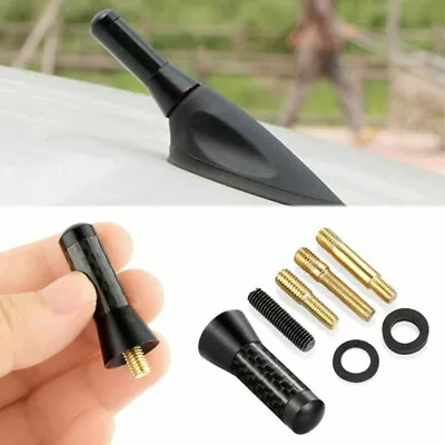 3.5cm Carbon Fiber Aluminum Car Short Stubby Mast Antenna W/ Screw Universal • $7.98