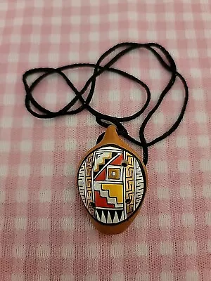 Peruvian 4 Hole Handpainted Ocarina Flute Whistle Necklace • $5