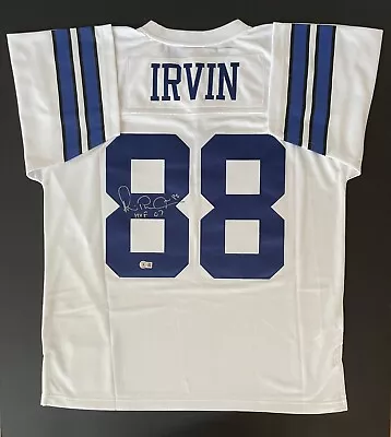 Michael Irvin Signed Autographed Dallas Cowboys M&N Jersey Beckett BAS HOF 07 • $439.99