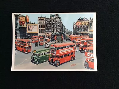  London Postcard LT Bus & Buses Piccadilly 1949 Mayfair Cards Art By G S Cooper • £0.99