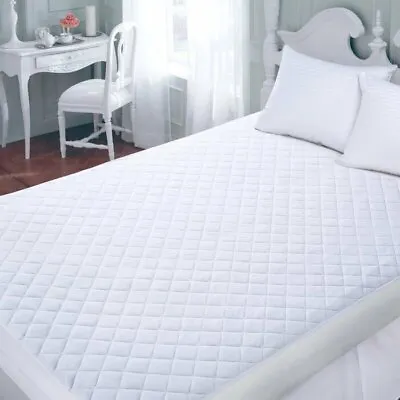 Extra Deep Fitted Mattress Protector Quilted Bed Topper Cover Single Double King • £10.99