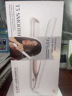 T3 - Smooth ID 1” Smart Flat Iron With Touch Interface - White & Rose Gold NEW • $189.98