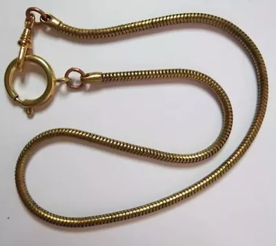 VINTAGE 1950'S POCKET WATCH FOB SWIVEL GOLD TONE SNAKE 18mm CLASP CHAIN 15 1/2  • $29.95
