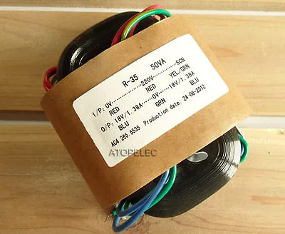 220V 50W R-Core Transformer For Audio Amplifier Preamps DAC 18V+18V • $43.62