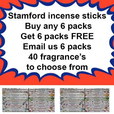 Incense Sticks Stamford Buy 6 Get 6 FREE Email 6 Scents Made In India 120 Sk • £1.99