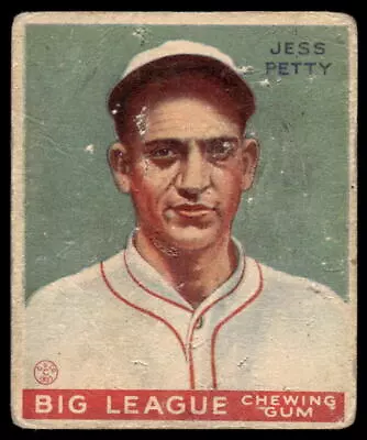 1933 Goudey Jess Petty 90 Fair Rc Baseball Minneapolis Millers • $20